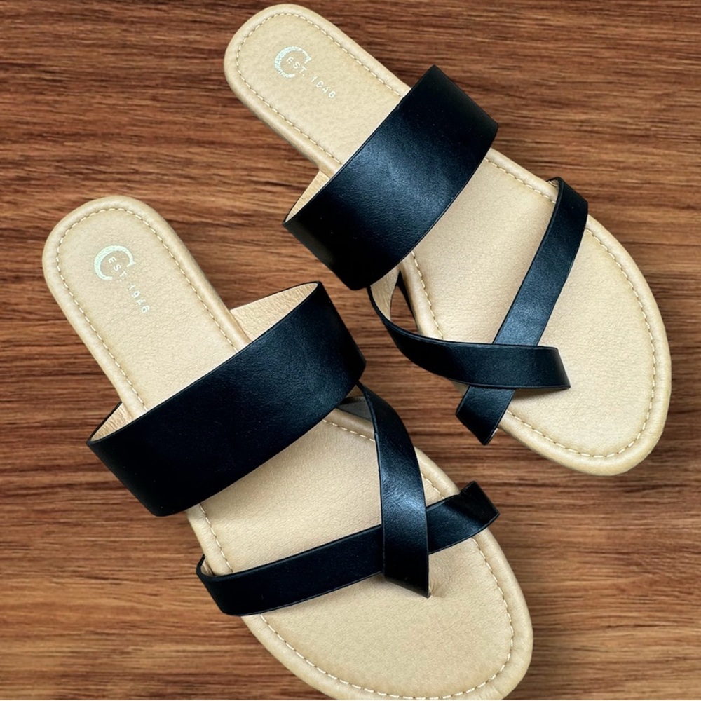 *NEW* Cato Est 1946 One Band Criss Cross Toe Flip Flop Thong Flat Sandals